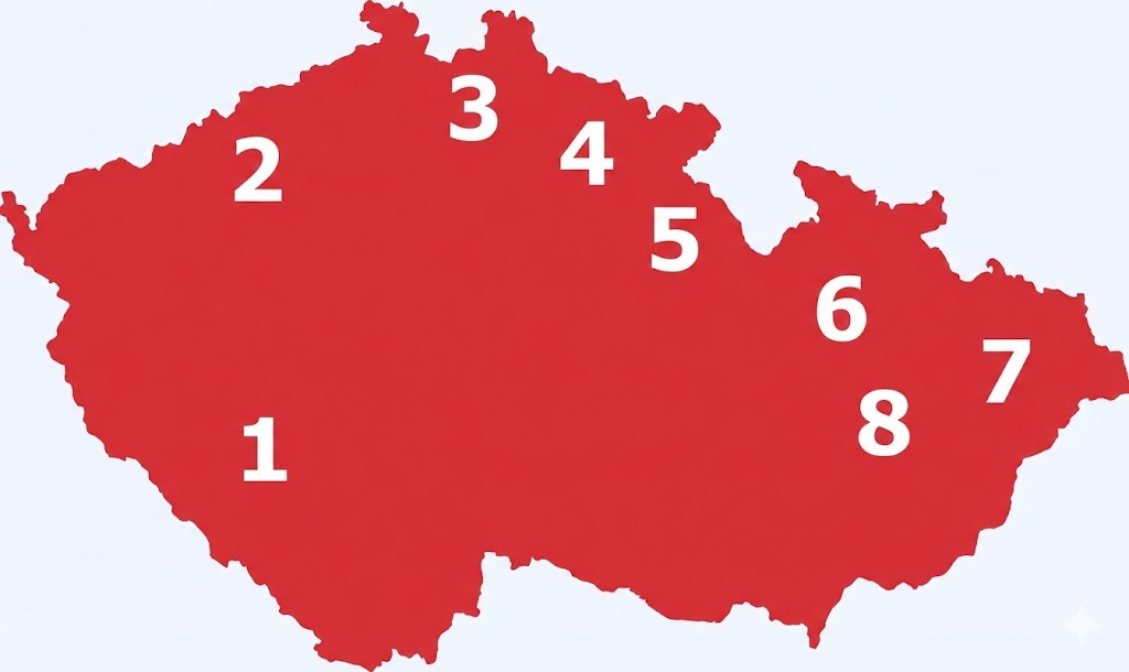 Map of Czech mountains